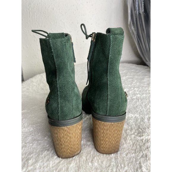 Kelsi Dagger Brooklyn Lace-Up Ankle Boots Dagger Forest green Suede Leather Sz 8 - Picture 5 of 14